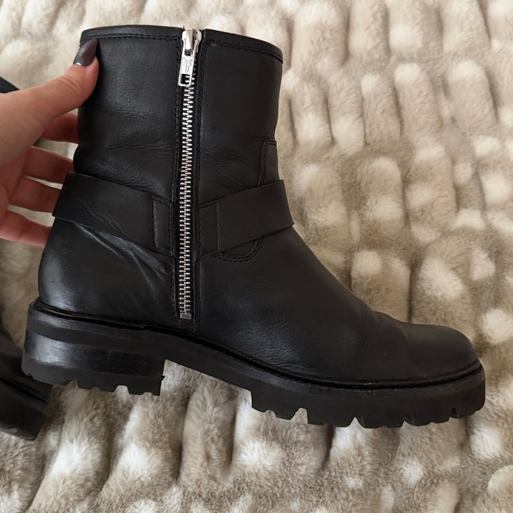 Frye Black Leather Moto Boots - Picture 5 of 9